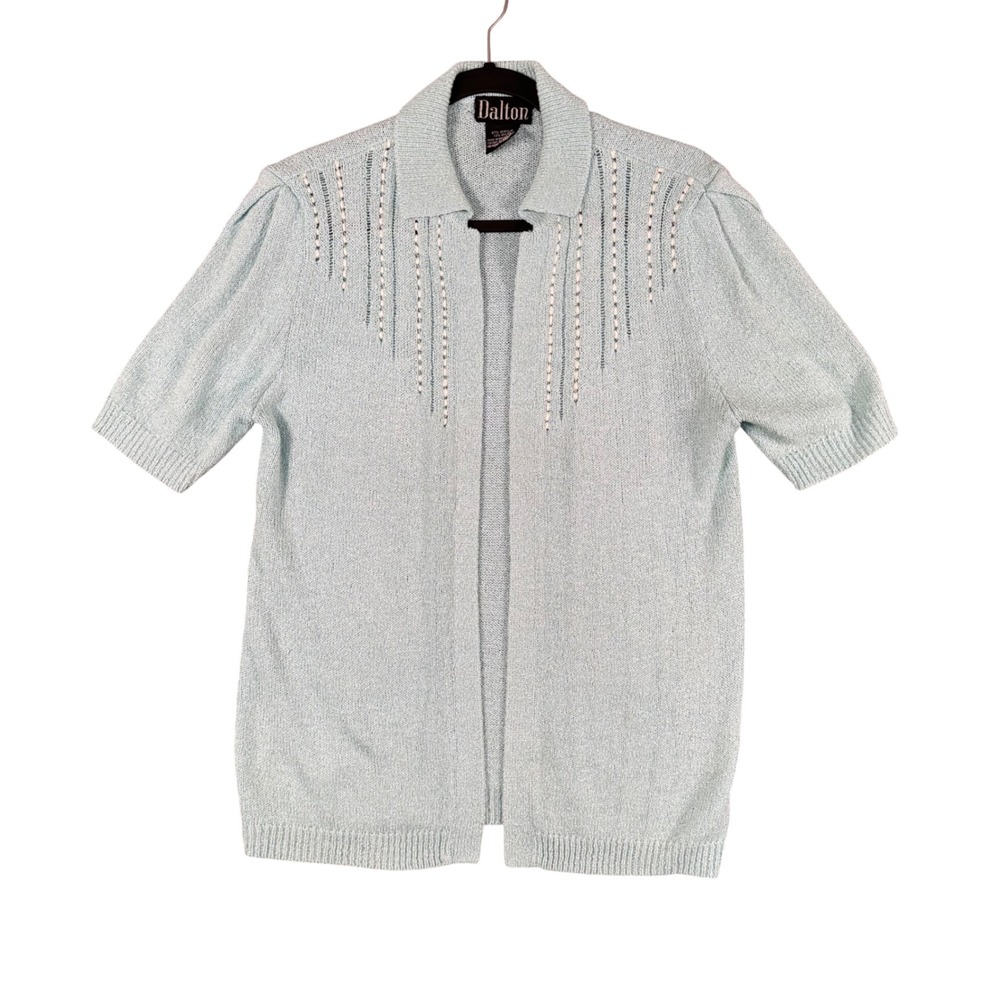 Mid-Century Dalton‎ Embellished Knit Cardigan Women's 10/12 Light Blue
